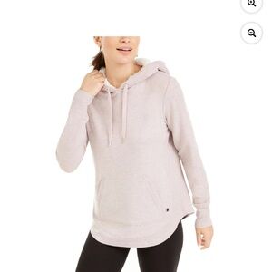 Ideology women pink heather long sleeve hooded sweater size medium